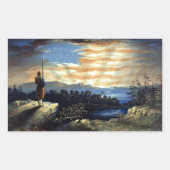 Hemelse Amerikaanse vlag in de lucht, Zouave Burge Rechthoekige Sticker (Voorkant)