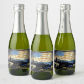 Hemelse Amerikaanse vlag in de lucht, Zouave Burge Sparkling Wijnetiket (Flessen)