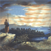 Hemelse Amerikaanse vlag in de lucht, Zouave Burge Sticker (Voorkant)