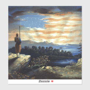 Hemelse Amerikaanse vlag in de lucht, Zouave Burge Sticker
