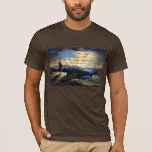 Hemelse Amerikaanse vlag in de lucht, Zouave Burge T-shirt