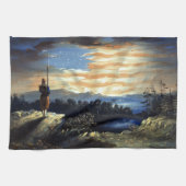 Hemelse Amerikaanse vlag in de lucht, Zouave Burge Theedoek (Horizontaal)