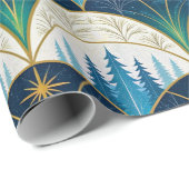Hemelse Art Deco Bos Vakantie Cadeaupapier (Rol Hoek)