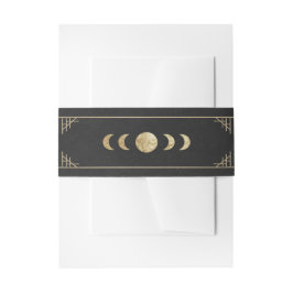Hemelse art deco gouden maanfase uitnodigingen wikkel