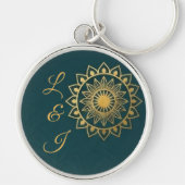 Hemelse Art Deco Regenboog & Zon Sleutelhanger (Voorkant)