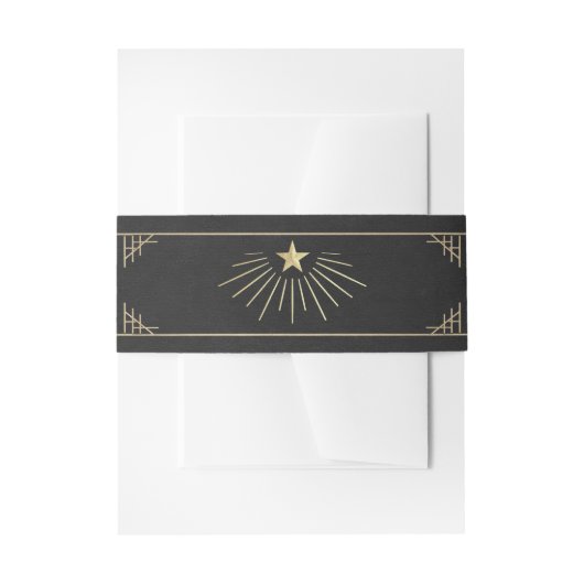 Hemelse art deco ster buikband uitnodigingen wikkel (Voorkant Voorbeeld)