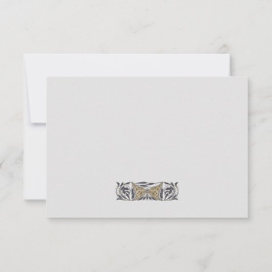 Hemelse Art Nouveau bruiloft RSVP Kaartje (Achterkant)