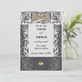 Hemelse Art Nouveau Mystieke Bruiloft Save The Date (Staand voorkant)