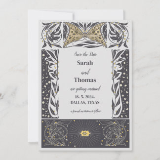 Hemelse Art Nouveau Mystieke Bruiloft Save The Date