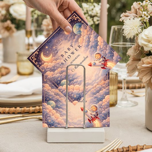 Hemelse astronaut wolken babyshower servet