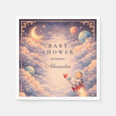 Hemelse astronaut wolken babyshower servet (Voorkant)