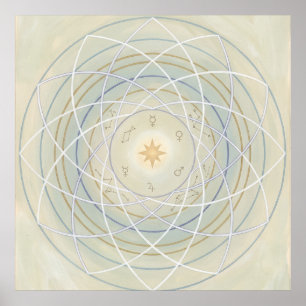 Hemelse baan ziel uitlijning spirituele wandkunst poster