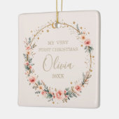 Hemelse Baby Eerste Kerststerren Maan Keramisch Ornament (Links)