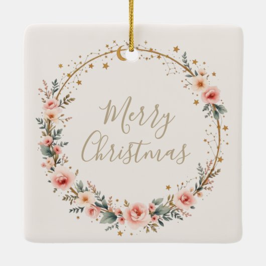 Hemelse Baby Eerste Kerststerren Maan Keramisch Ornament (Achterkant)