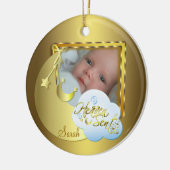 Hemelse Baby Foto Geboorte Ornament (Links)