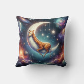 Hemelse Baby Giraffe Slapend op Maan & Sterren Kussen (Achterkant)