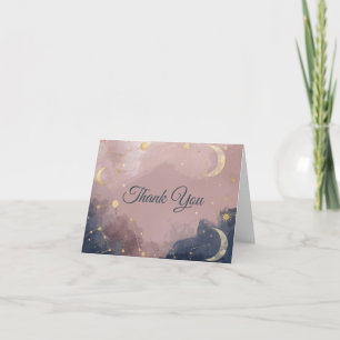 Hemelse Baby Shower Bedankkaart Gouden Maan