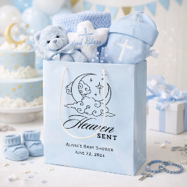 Hemelse Baby Shower Blauwe Maan Sterren Medium Cadeauzakje