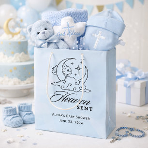 Hemelse Baby Shower Blauwe Maan Sterren Medium Cadeauzakje