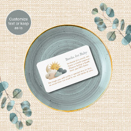 Hemelse baby shower boeken voor babykaart informatiekaartje