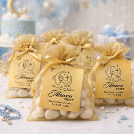 Hemelse Baby Shower Gouden Maan Sterren Bedankjes Labels