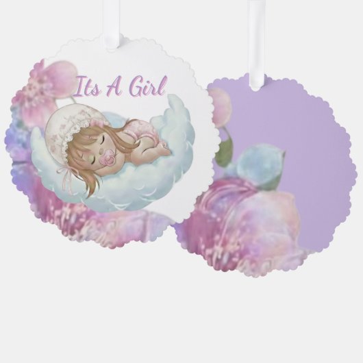 Hemelse baby shower  ornament kaart (Voorkant / Achterkant)