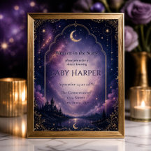 Hemelse Baby Shower Uitnodiging | Maanverlicht Kas