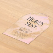 Hemelse Baby Shower Uitnodiging van Acryl met Bewo (Laagn)