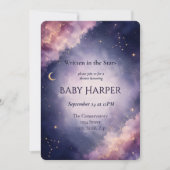 Hemelse Baby Shower Uitnodiging | Waterverf Ster (Voorkant)