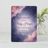Hemelse baby sprinkle uitnodiging | Waterverf (Staand voorkant)