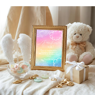 Hemelse babyshower Regenboog Fopspeen Jacht spel Kaart