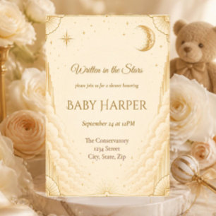 Hemelse babyshower uitnodiging Maan & sterren