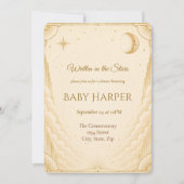Hemelse babyshower uitnodiging | Maan & sterren (Voorkant)