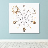 Hemelse Balans Mandala Uitgerekte Canvas Print (Insitu (Houten vloer))