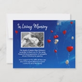 Hemelse Ballonnen Begrafenisfoto Dank u Bedankkaart (Voorkant)
