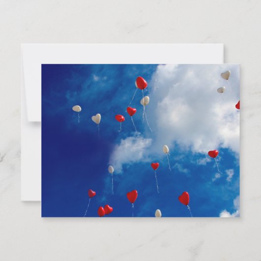 Hemelse Ballonnen Begrafenisfoto Dank u Bedankkaart (Achterkant)