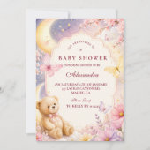 Hemelse Beer Maan Sterren Baby Shower Kaart (Voorkant)