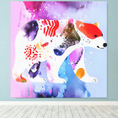 Hemelse Beer met een Glimlach Canvas Afdruk (Insitu (Houten vloer))
