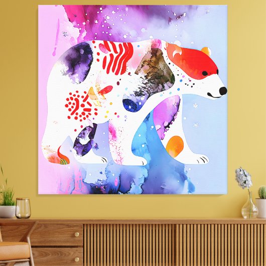 Hemelse Beer met een Glimlach Canvas Afdruk (Insitu (Woonkamer))