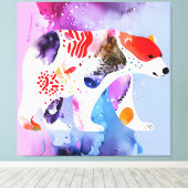Hemelse Beer met een Glimlach          Canvas Afdruk (Insitu (Houten vloer))