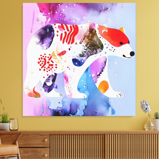 Hemelse Beer met een Glimlach          Canvas Afdruk (Insitu (Woonkamer))