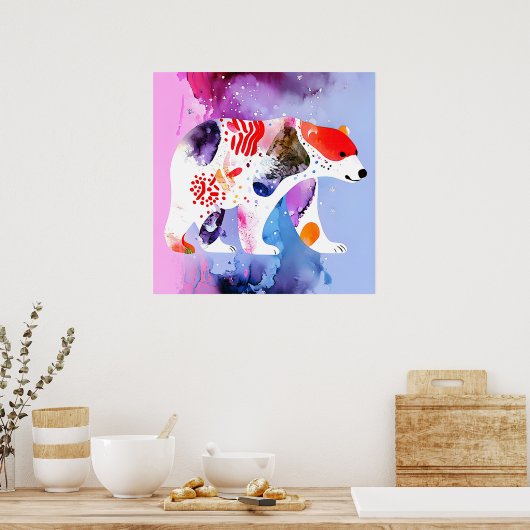 Hemelse Beer met een Glimlach          Poster (Keuken)