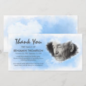 Hemelse begrafenisfoto bedankkaart (Voorkant / Achterkant)