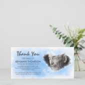 Hemelse begrafenisfoto bedankkaart (Staand voorkant)