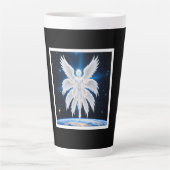 Hemelse Beschermer Fantasy Kunst Latte Mok (Voorkant)