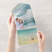 Hemelse Bestemming Voor Trouwlocatie Allemaal in 1 All In One Uitnodiging (Afscheurbaar)