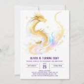 Hemelse betoverde draak verjaardag kaart (Voorkant)