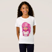 Hemelse Bewaker roze meisje T-shirt (Voorkant volledig)