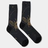 Hemelse Bijspoor – Elegant Kosmisch Goud Design Sokken (Rechts)