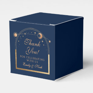 Hemelse Blauw Gouden Zon Maan Sterren Huwelijk Bedankdoosjes